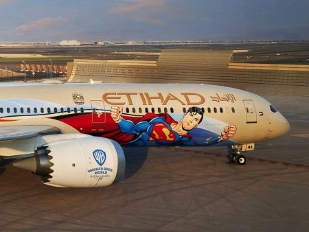Superman Soars with Etihad Airways’ Warner Bros. World-Themed Aircraft