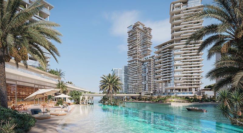 Dubai’s First Beach Club Near Burj Khalifa to Open on Island in Marasi Bay