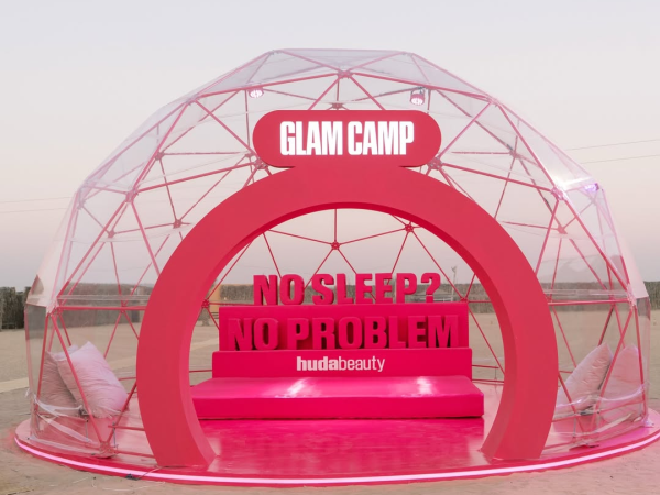 Huda Beauty Glam Camp Just Set Activations In Dubai Desert Huda Beauty Glam Camp